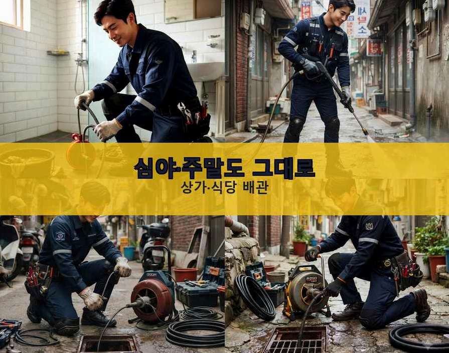 부천시소사구 옥길동 주방 하수구막힘 출장비 무료 현장 작업 사진 - 배관해결사