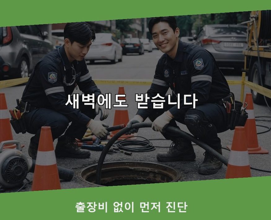 옹진군 북도면모도리 세탁기 배수구막힘 가격 안내 현장 작업 사진 - 배관해결사