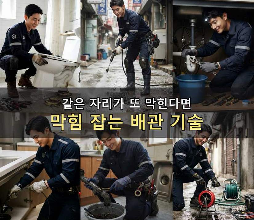 서울 은평구 불광동 욕실 배수구막힘 업체 현장 작업 사진 - 배관해결사