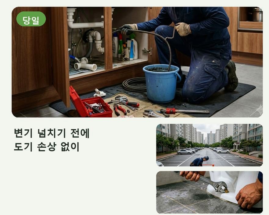 서울 은평구 불광동 정화조막힘 원인 진단 현장 작업 사진 - 배관해결사