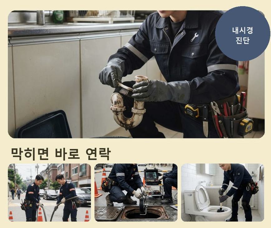 서울 은평구 불광동 하수구막힘 전문 업체 현장 작업 사진 - 배관해결사