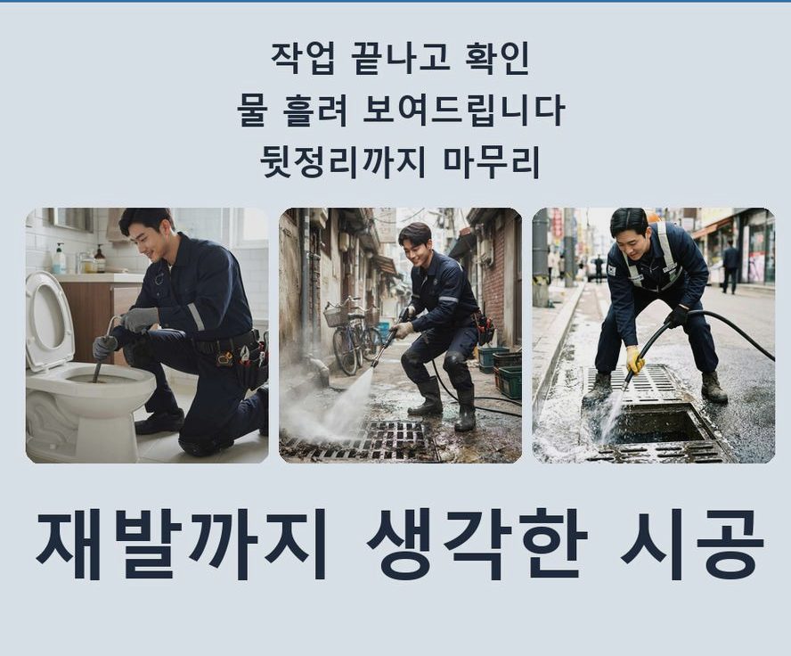 구리시 수택동 싱크대막힘 고압세척·관통 작업 모습