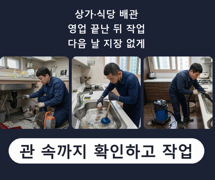 이천시 사음동 하수구막힘 출장비 무료 현장 작업 사진 - 배관해결사
