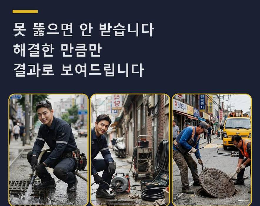 시흥시 산현동 싱크대막힘 업체 현장 작업 사진 - 배관해결사