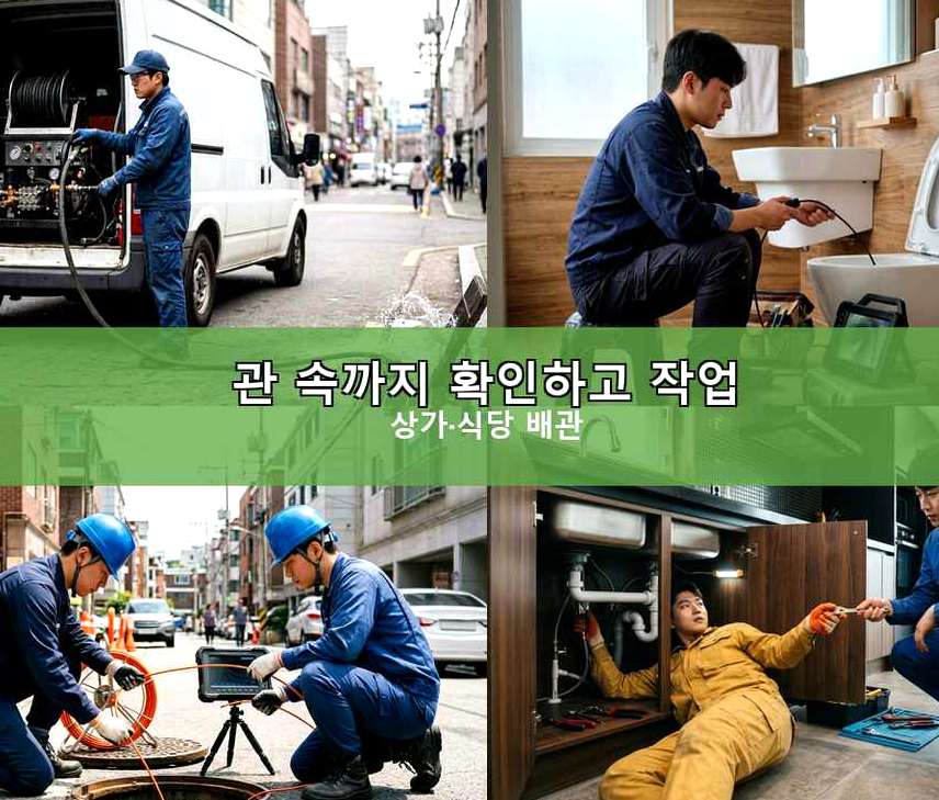서울 강북구 삼양동 고압세척 출장비 무료 현장 작업 사진 - 배관해결사