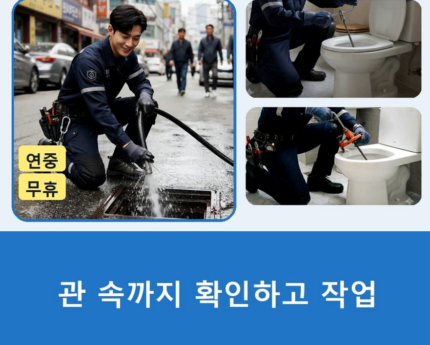 서울 강북구 삼양동 배관청소 뚫음 현장 작업 사진 - 배관해결사