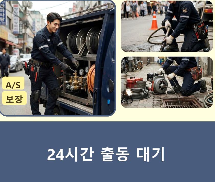서울 송파구 삼전동 고압세척 전문 업체 현장 작업 사진 - 배관해결사