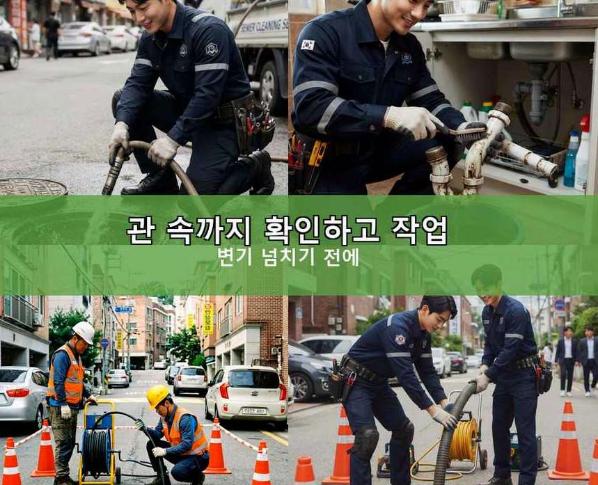 서울 송파구 삼전동 화장실 하수구막힘 업체 현장 작업 사진 - 배관해결사