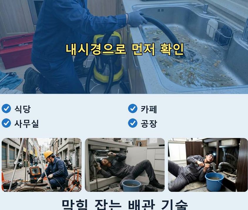성남시중원구 성남동 하수구막힘 고압세척·관통 작업 모습