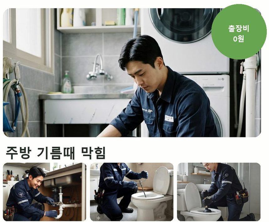 부천시원미구 상동 고압세척 야간 출동 현장 작업 사진 - 배관해결사