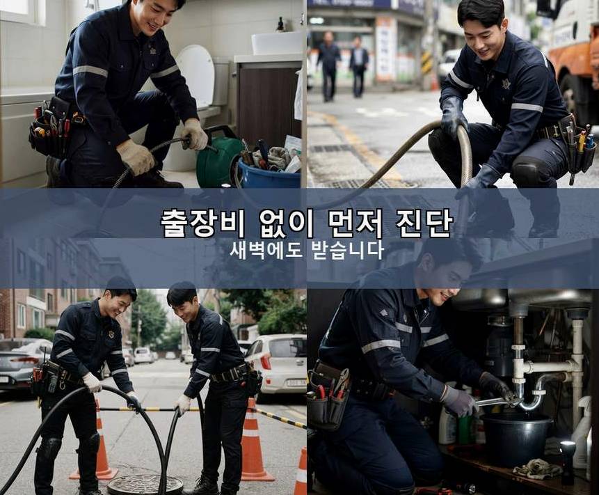 부천시원미구 상동 정화조막힘 비용 현장 작업 사진 - 배관해결사