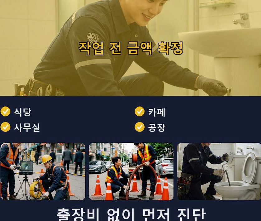 부천시원미구 상동 하수구 냄새 가격 안내 현장 작업 사진 - 배관해결사