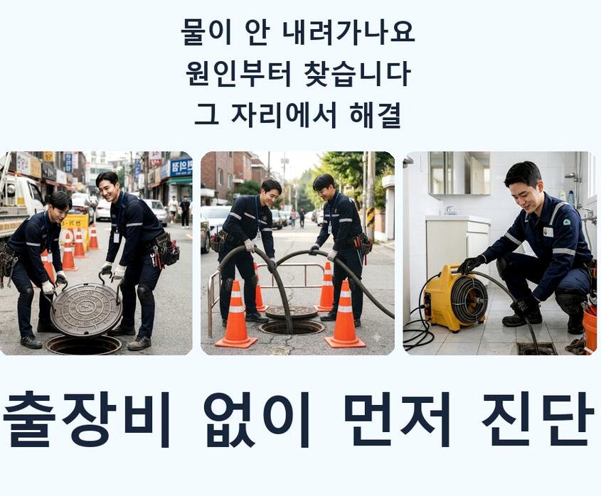 서울 마포구 상수동 싱크대막힘 출장비 무료 현장 작업 사진 - 배관해결사