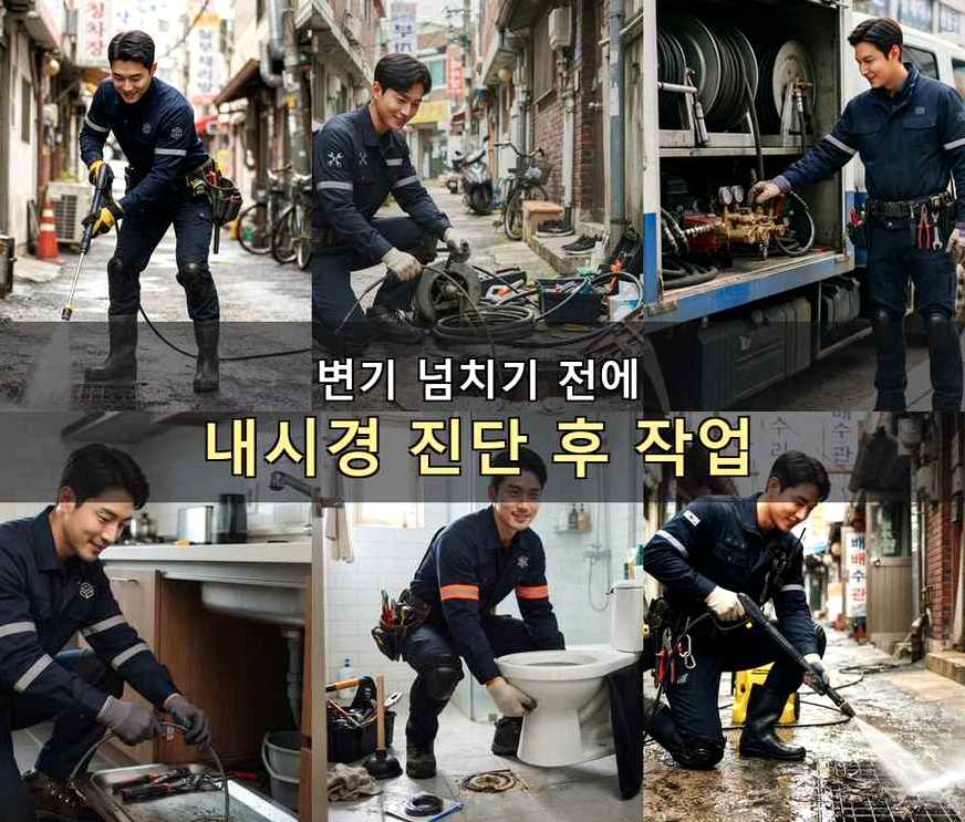 서울 용산구 서계동 배수구막힘 뚫음 현장 작업 사진 - 배관해결사