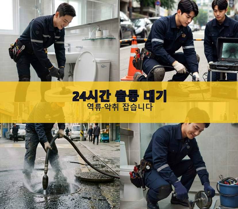 서울 용산구 서빙고동 배수구막힘 비용 현장 작업 사진 - 배관해결사