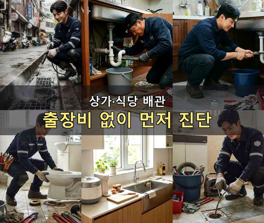 서울 중구 서소문동 하수구막힘 야간 출동 현장 작업 사진 - 배관해결사