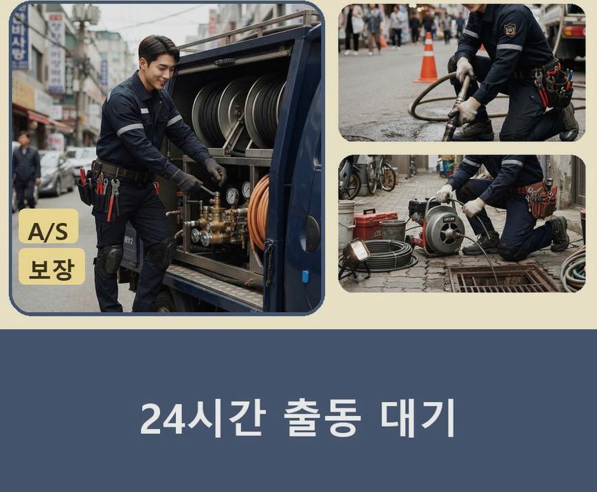서울 은평구 증산동 변기막힘 고압세척·관통 작업 모습