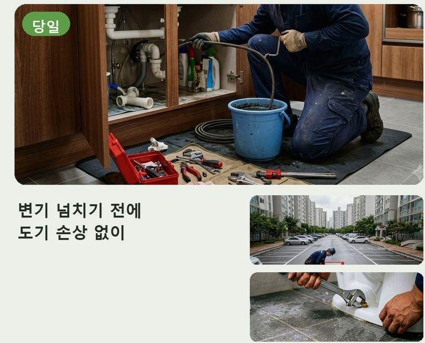 서울 은평구 수색동 오수관막힘 고압세척·관통 작업 모습