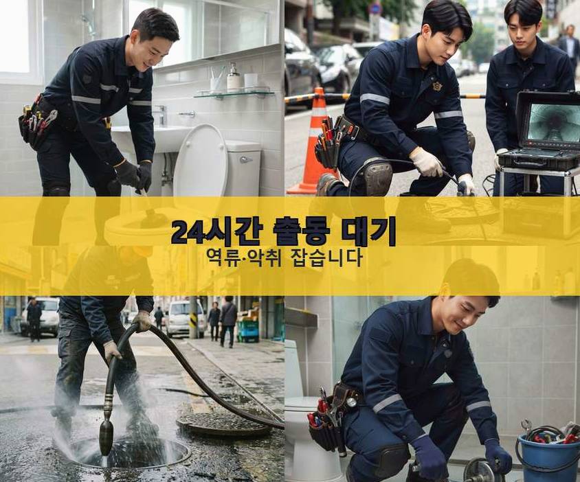 서울 마포구 중동 변기막힘 긴급출동 현장 작업 사진 - 배관해결사