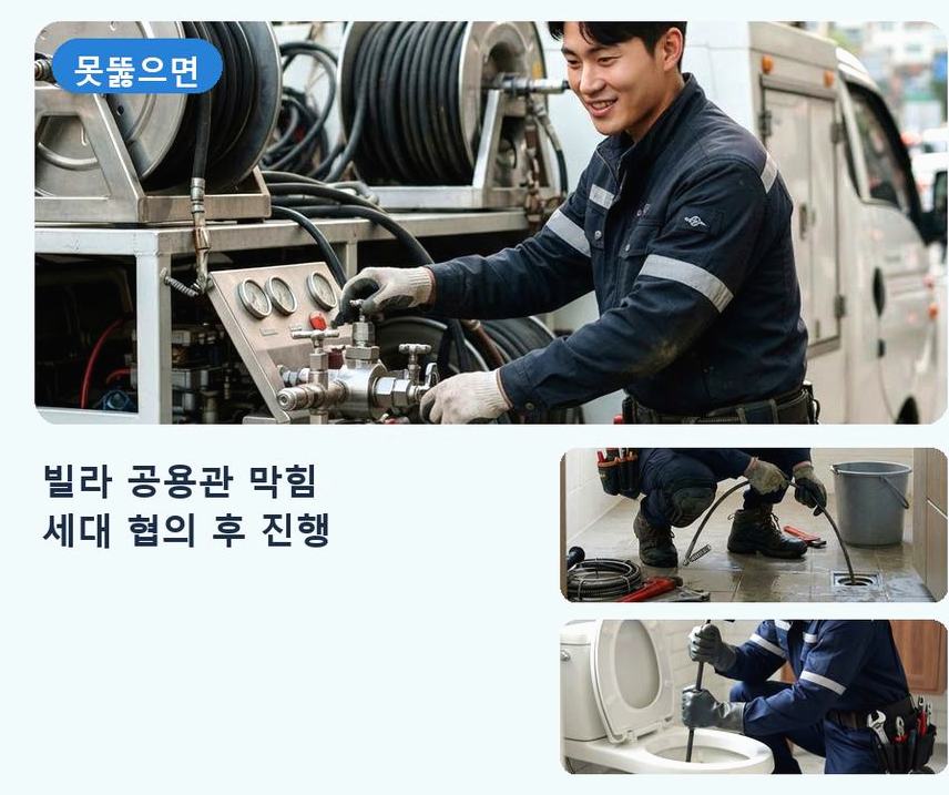 서울 송파구 오금동 배수구막힘 당일 처리 현장 작업 사진 - 배관해결사