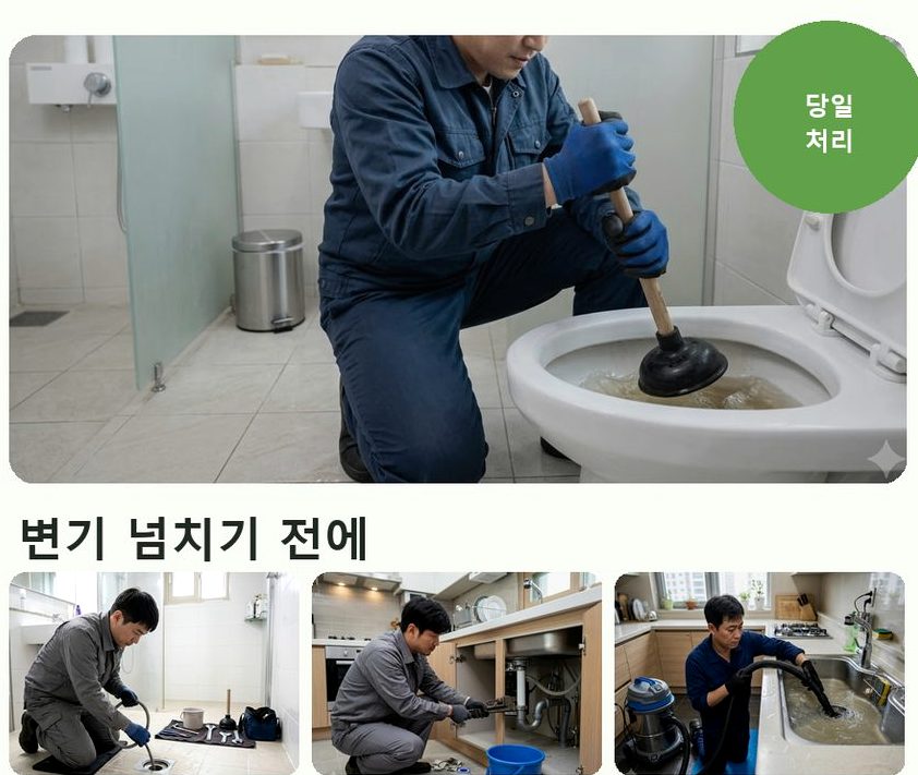 서울 은평구 갈현동 주방 하수구막힘 빠른 해결 현장 작업 사진 - 배관해결사