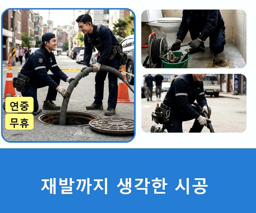 서울 은평구 신사동 정화조막힘 비용 현장 작업 사진 - 배관해결사