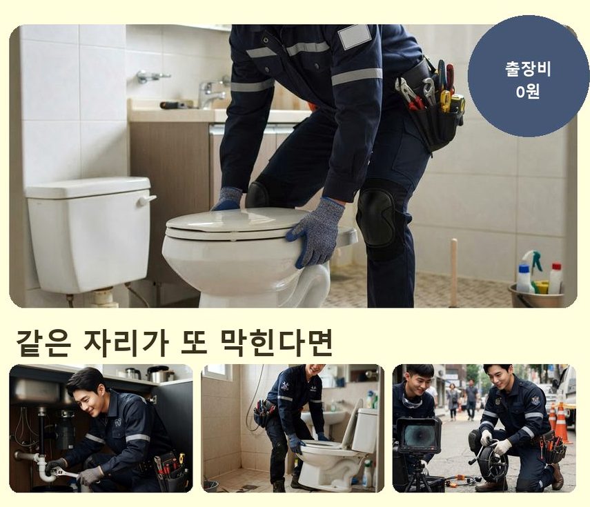 서울 송파구 석촌동 싱크대막힘 고압세척·관통 작업 모습