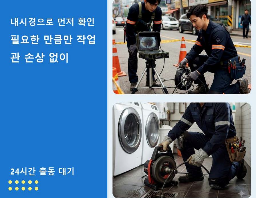 성남시중원구 성남동 고압세척 24시 출동 현장 작업 사진 - 배관해결사