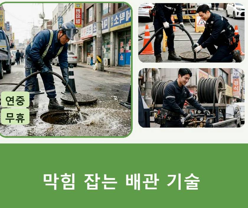 성남시중원구 성남동 베란다 배수구막힘 당일 처리 현장 작업 사진 - 배관해결사
