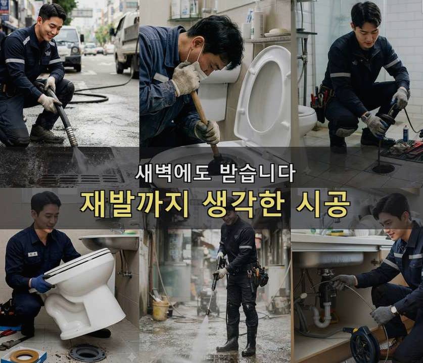 성남시중원구 성남동 오수관막힘 출장비 무료 현장 작업 사진 - 배관해결사