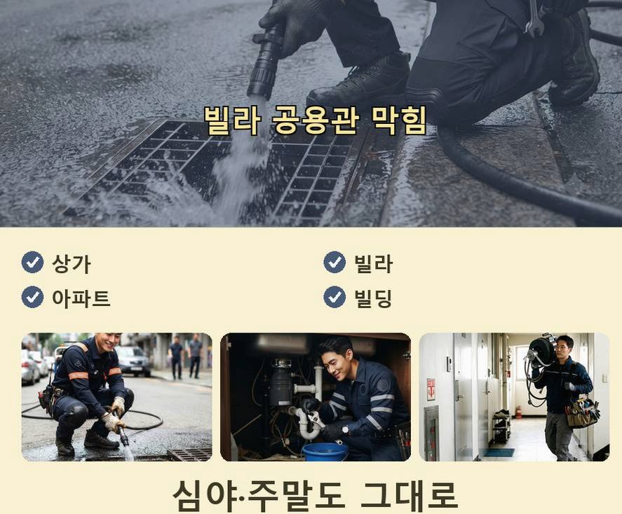 성남시분당구 금곡동 배관청소 당일 처리 현장 작업 사진 - 배관해결사