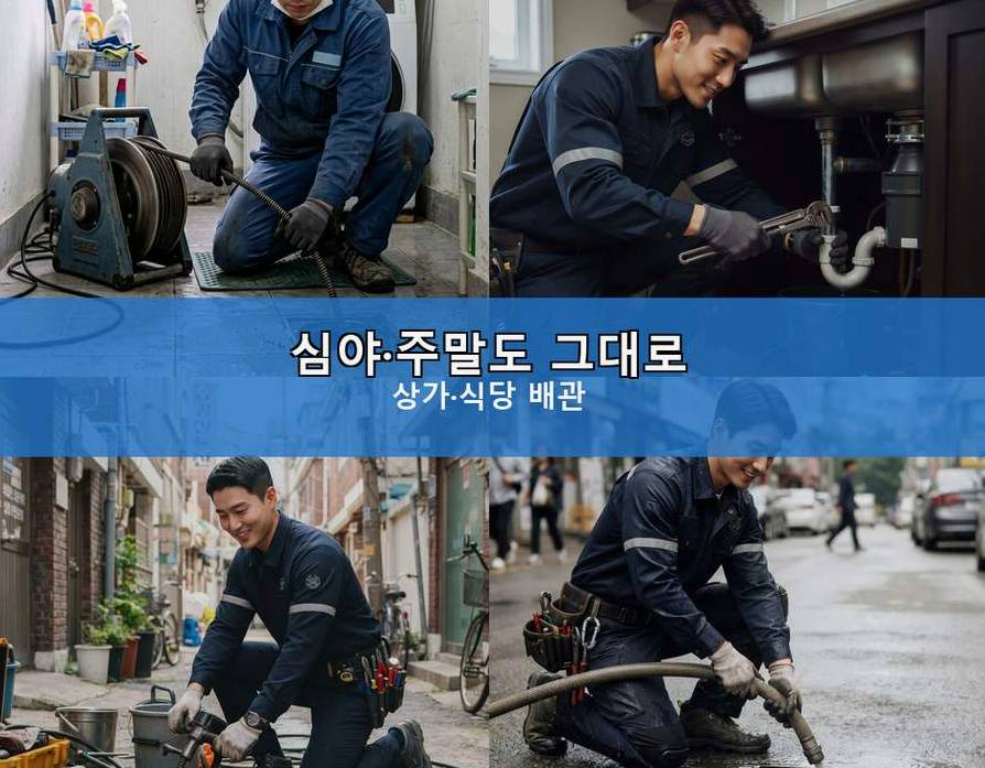 성남시분당구 대장동 배수구막힘 고압세척·관통 작업 모습
