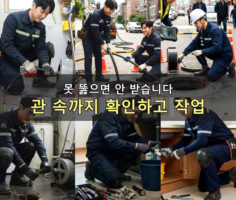 성남시중원구 갈현동 세면대막힘 긴급출동 현장 작업 사진 - 배관해결사