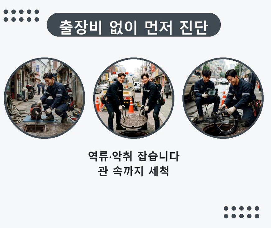 성남시중원구 금광동 하수구막힘 고압세척·관통 작업 모습