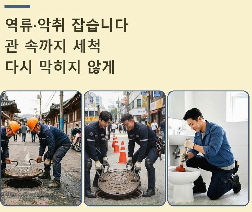 서울 마포구 성산동 하수구막힘 출장비 무료 현장 작업 사진 - 배관해결사