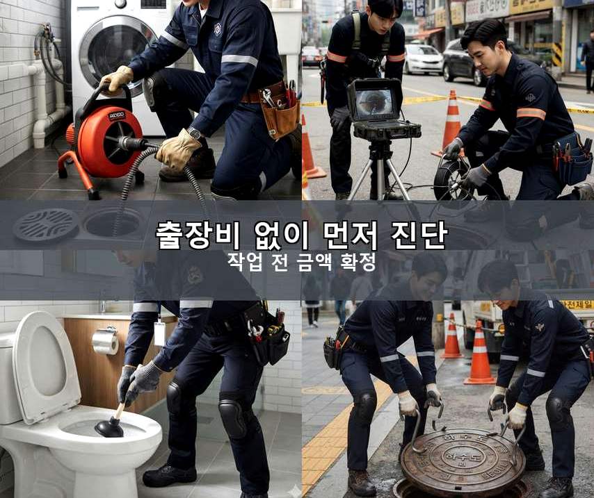 부천시원미구 소사동 배관청소 원인 진단 현장 작업 사진 - 배관해결사