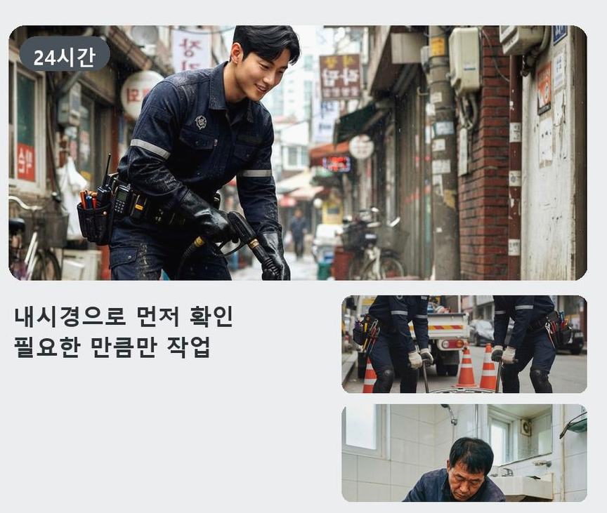 부천시원미구 소사동 욕실 배수구막힘 전문 업체 현장 작업 사진 - 배관해결사