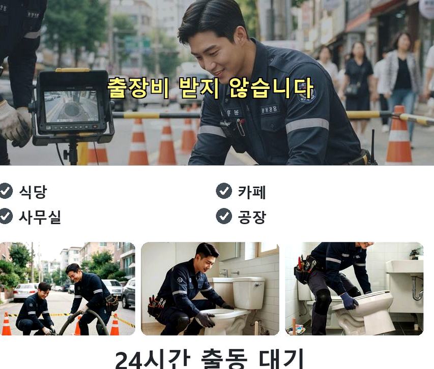 부천시원미구 역곡동 하수구막힘 고압세척·관통 작업 모습