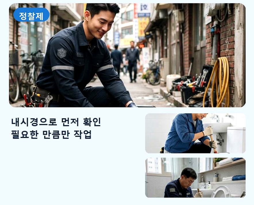 서울 강북구 송중동 정화조막힘 가격 안내 현장 작업 사진 - 배관해결사