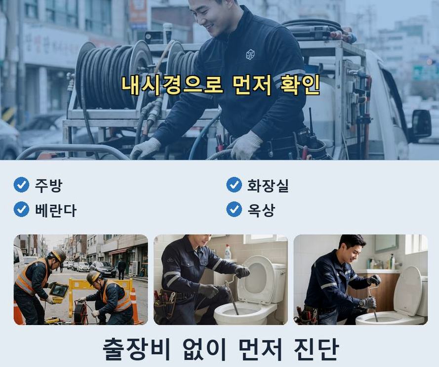 서울 강북구 미아동 하수구막힘 고압세척·관통 작업 모습