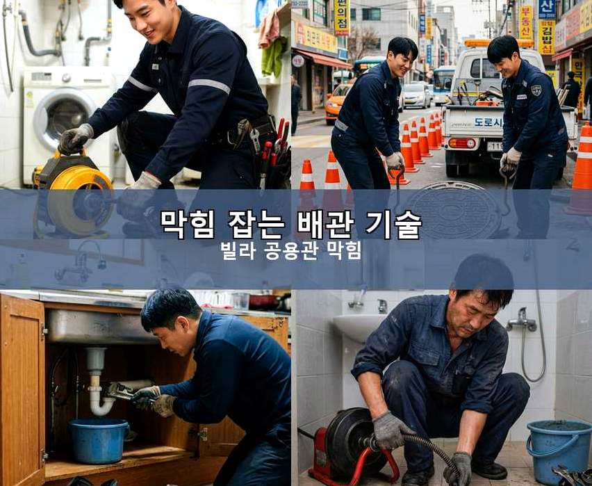 서울 강북구 송천동 고압세척 업체 현장 작업 사진 - 배관해결사