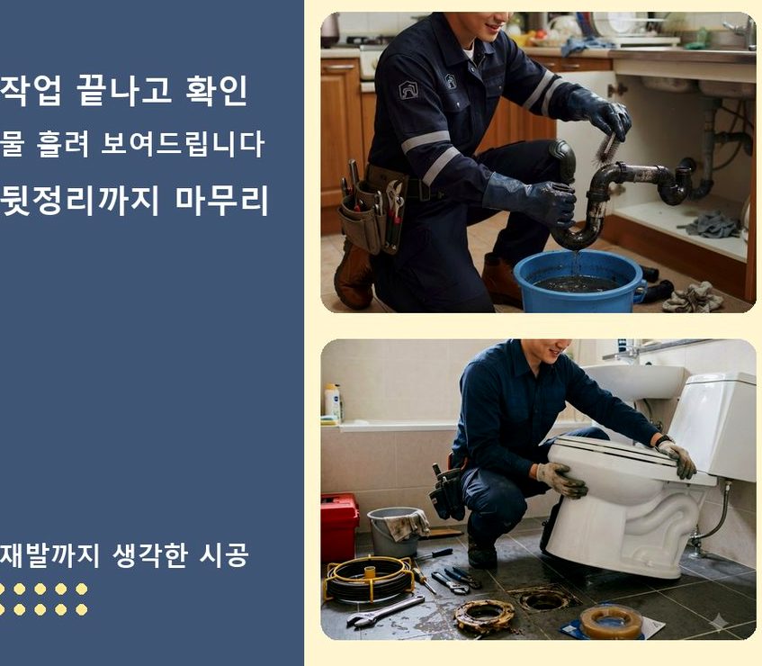 서울 강북구 송천동 오수관막힘 전문 업체 현장 작업 사진 - 배관해결사