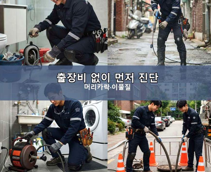 서울 강북구 송천동 하수구막힘 전문 업체 현장 작업 사진 - 배관해결사