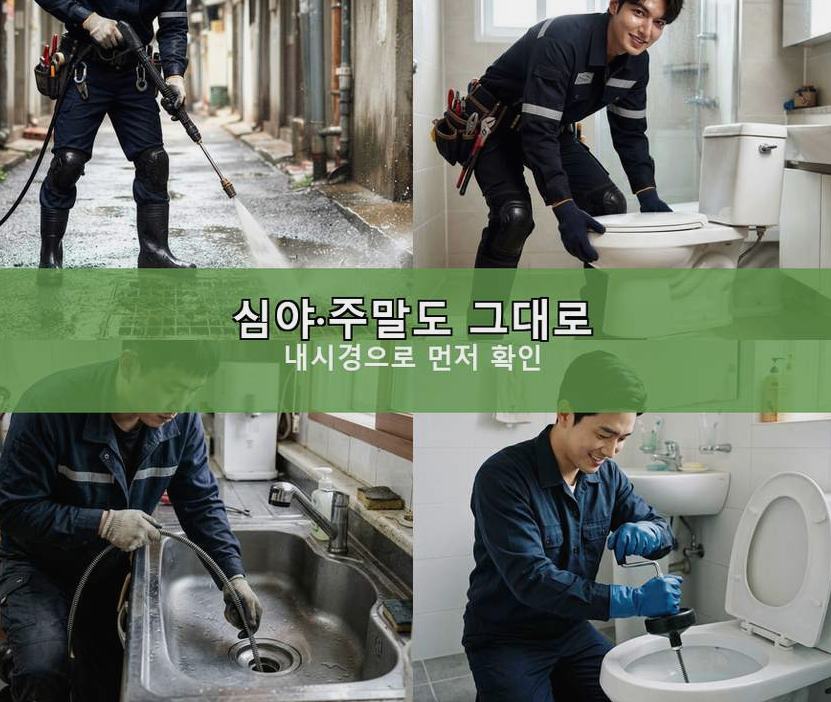 성남시분당구 수내동 변기막힘 긴급출동 현장 작업 사진 - 배관해결사