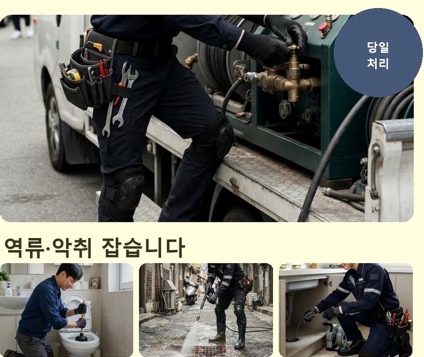 성남시분당구 수내동 싱크대막힘 전문 업체 현장 작업 사진 - 배관해결사