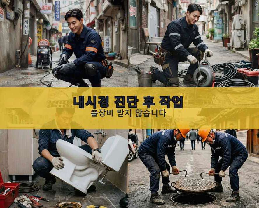 서울 강북구 수유동 세탁기 배수구막힘 뚫음 현장 작업 사진 - 배관해결사