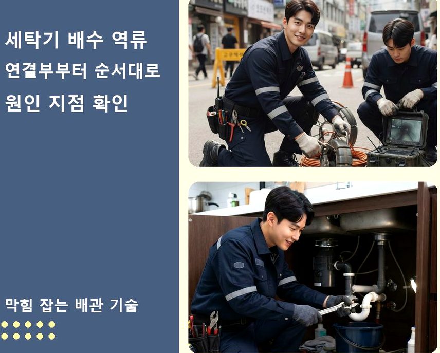 서울 강북구 번동 오수관막힘 고압세척·관통 작업 모습