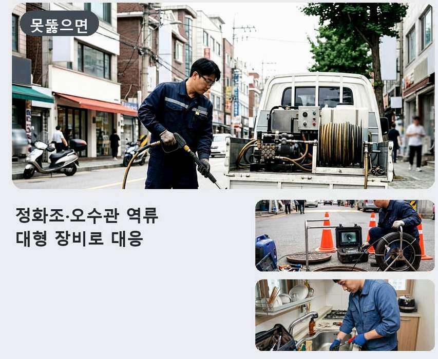구리시 수택동 고압세척 빠른 해결 현장 작업 사진 - 배관해결사