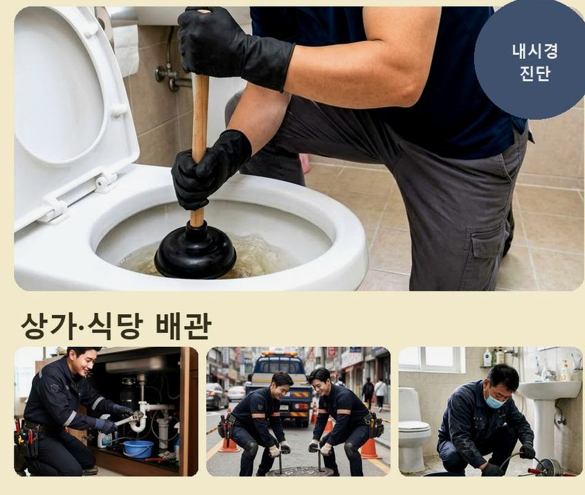 구리시 수택동 베란다 배수구막힘 비용 현장 작업 사진 - 배관해결사