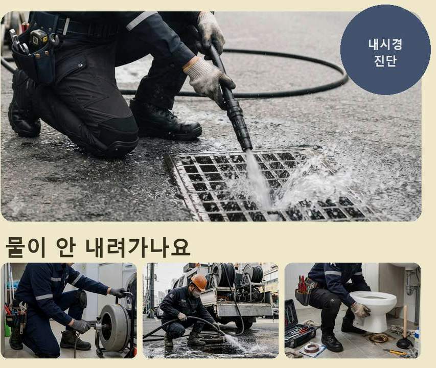 서울 중구 수하동 싱크대막힘 야간 출동 현장 작업 사진 - 배관해결사